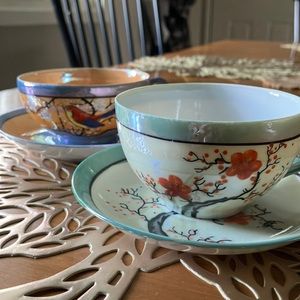 Lusterware Cups and Saucers